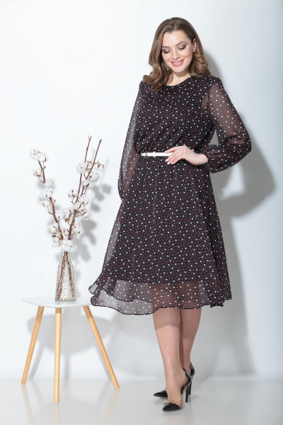 Платье из шифона с нагрудными вытачками и клеш-юбкой Fortuna ШЖ 671-1 - фото 2