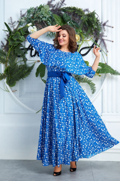 Платье, пояс Anastasia 573А василек - фото 3