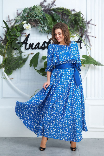 Платье, пояс Anastasia 573А василек - фото 2