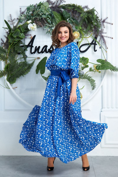 Платье, пояс Anastasia 573А василек - фото 1