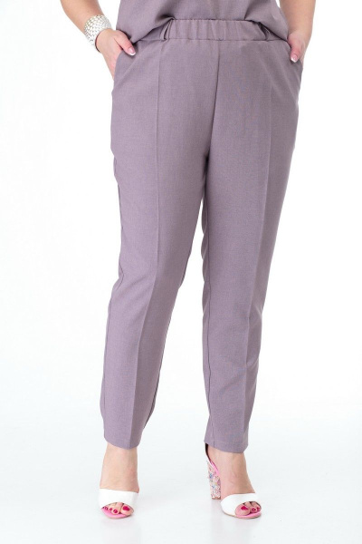 Комплект блуза, брюки и платье-рубашка из шифона Anelli 858 голубые_тона - фото 9