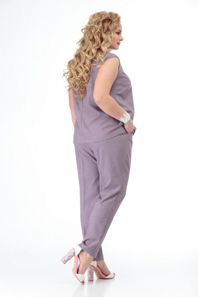 Комплект блуза, брюки и платье-рубашка из шифона Anelli 858 голубые_тона - фото 7