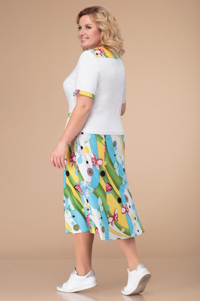 Полуприлегающие летние платье в стиле двойки из трикотажа Линия Л Б-1226 бабочки - фото 3