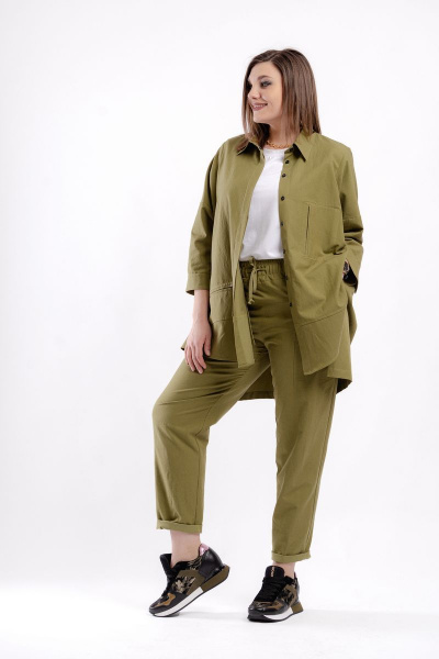 Блуза GRATTO 4129 хаки - фото 5