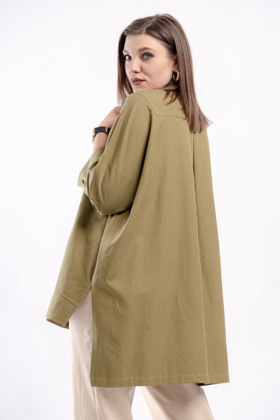 Блуза GRATTO 4129 хаки - фото 4