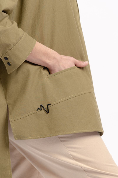 Блуза GRATTO 4129 хаки - фото 3