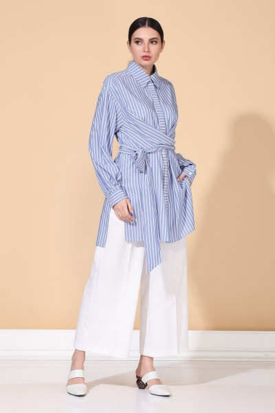 Демисезонный костюм с рубашечной застежкой и разрезами ALEZA 1011 - фото 1