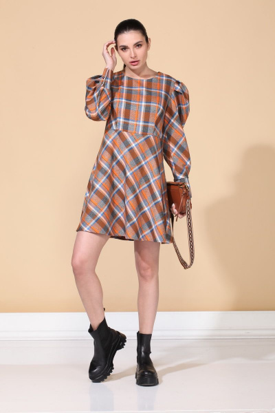 Демисезонное платье с отрезной частью и пуговичной застежкой ALEZA 1006 - фото 2