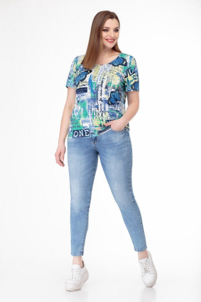 Блуза БелЭкспози 1211 голубой - фото 2