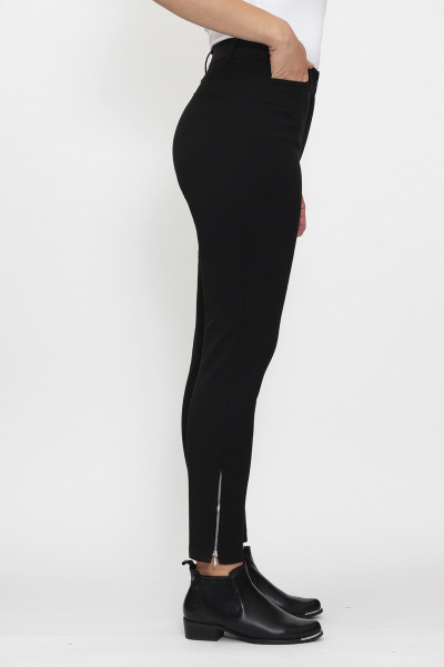 Брюки узкие 7/8 из трикотажа с молнией Mirolia 605 черный - фото 3