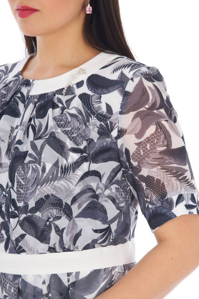 Платье Almila-Lux 1016 серо-белый - фото 2