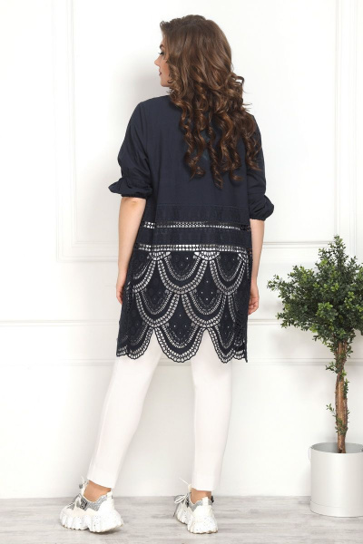 Блуза, брюки, кардиган Solomeya Lux 799 синий - фото 2