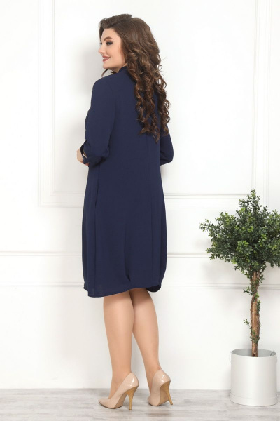 Платье из текстиля с застежкой на пуговицах и складками Solomeya Lux 804 - фото 2