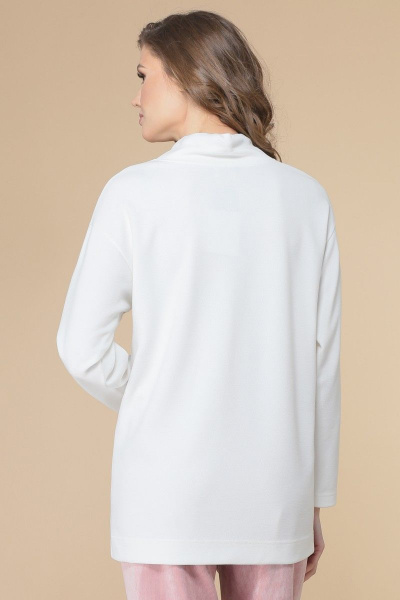 Туника из трикотажа с вышивкой и спущенной линией плеча Линия Л Б-1861 молоко - фото 3
