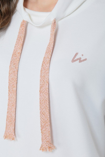 Туника из трикотажа с вышивкой и спущенной линией плеча Линия Л Б-1861 молоко - фото 2