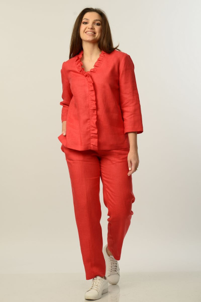Блуза, брюки Диомант 1641 красный - фото 2