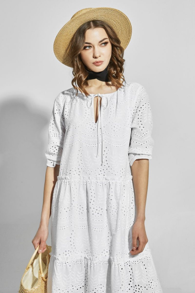Платье ELLETTO 1824 белый - фото 5