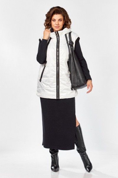 Стеганный жилет на молнии с капюшоном и утеплителем FeelGood Lady Secret 062 белый - фото 5