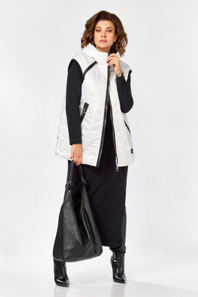 Стеганный жилет на молнии с капюшоном и утеплителем FeelGood Lady Secret 062 белый - фото 1