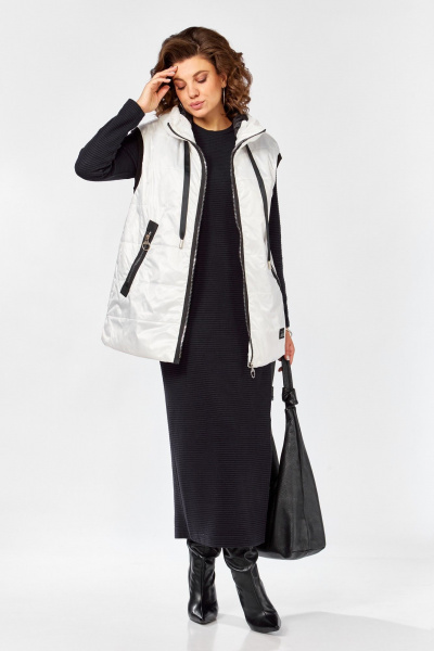 Стеганный жилет на молнии с капюшоном и утеплителем FeelGood Lady Secret 062 белый - фото 2