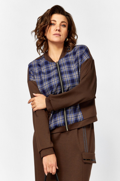 Бомбер, юбка Lady Secret 25220 клетка+шоколадный - фото 5