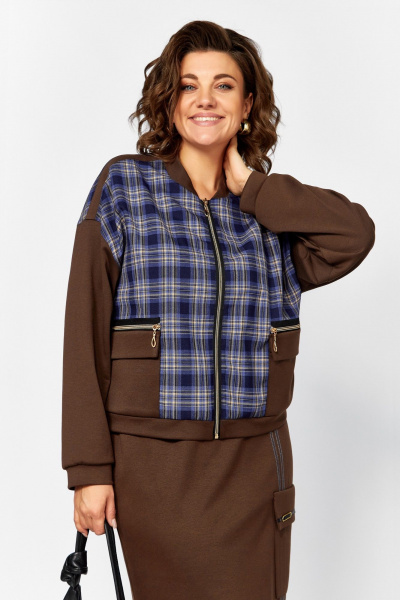Бомбер, юбка Lady Secret 25220 клетка+шоколадный - фото 6