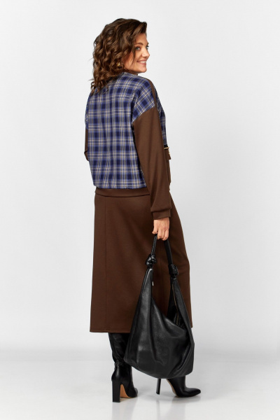 Бомбер, юбка Lady Secret 25220 клетка+шоколадный - фото 7