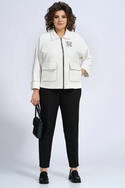 Брюки, жакет Alani Collection 2144.1  бело-черный - фото 2