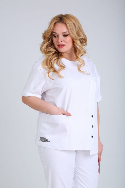 Блуза, брюки Диомант 1646 белый - фото 3