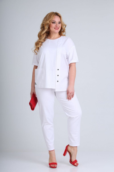 Блуза, брюки Диомант 1646 белый - фото 1
