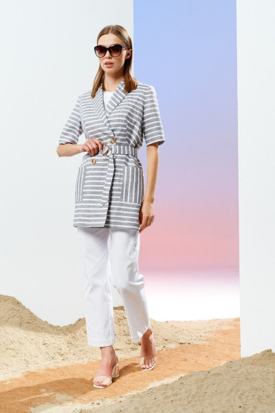 Жакет Prestige 4166/170 серо-белый - фото 2