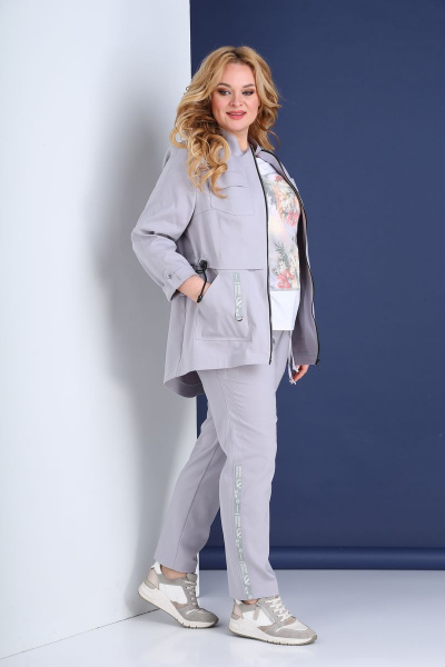 Брюки, жакет, футболка Tensi 273 серый - фото 3