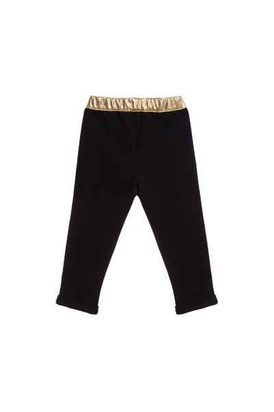 Брюки с лаке на контрастном поясе для девочки Bell Bimbo 182067 черный - фото 2
