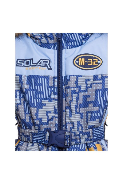 Комбинезон мальчика зимний с капюшоном и мехом Bell Bimbo 183167 набивка/синий - фото 3