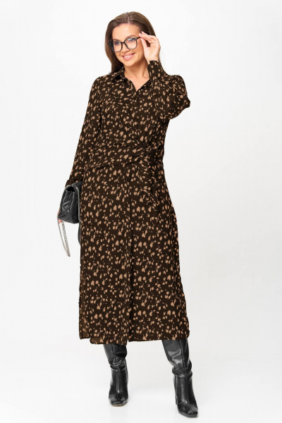 Платье Anastasia 1269 черно-коричневый - фото 4