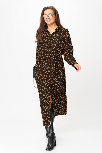 Платье Anastasia 1269 черно-коричневый - фото 2