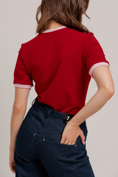 Джемпер JRSy 2621 винный+розовый - фото 4