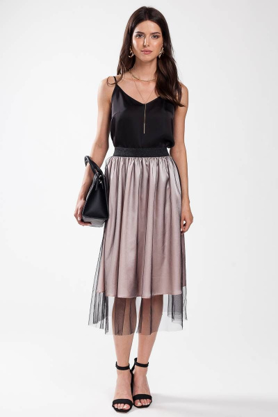 Юбка белая с сеткой и подкладкой, нарядная Femme & Devur 60022 1.3FN(170) - фото 2