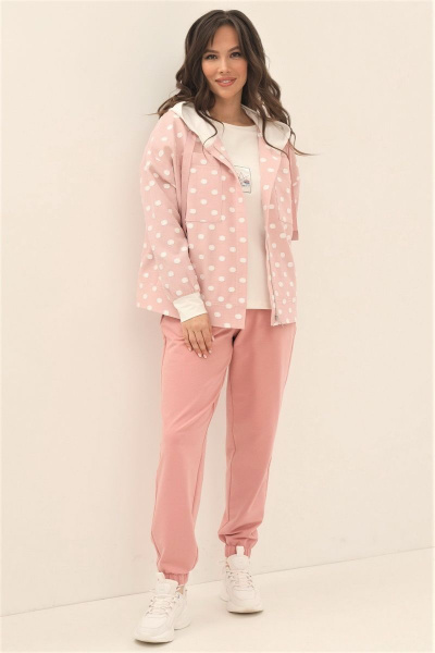 Блуза, брюки, бомбер Магия моды 1874 розовый - фото 1