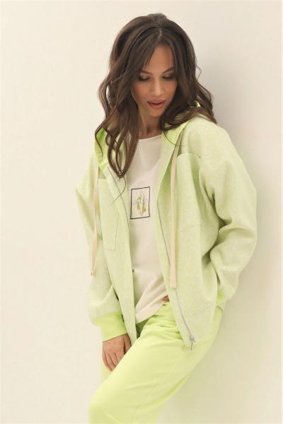 Блуза, брюки, бомбер Магия моды 1874 салат - фото 2