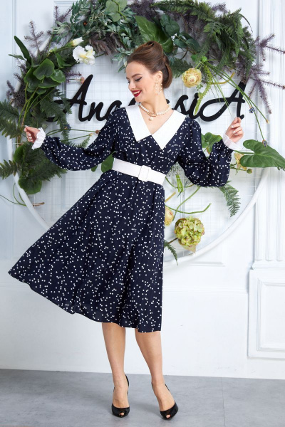 Платье Anastasia 565 т.синий - фото 5