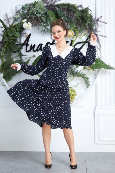Платье Anastasia 565 т.синий - фото 3