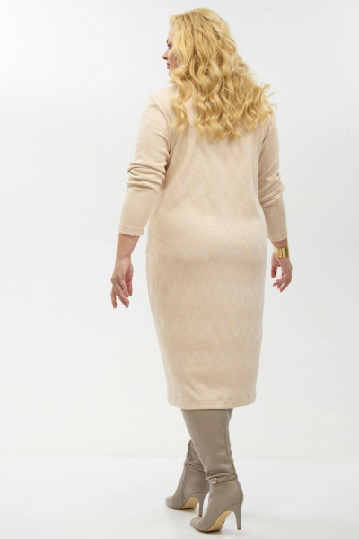 Платье Your size 2262 бежевый - фото 6
