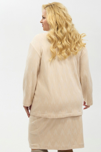 Жакет, юбка Your size 2263 бежевый - фото 6