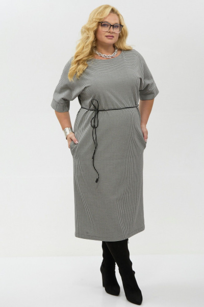 Платье Your size 2264 черно-белый - фото 8