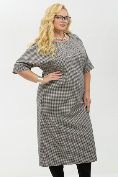 Платье Your size 2264 черно-белый - фото 4