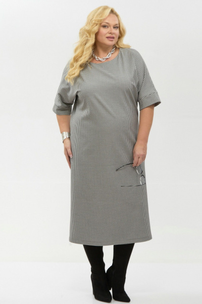 Платье Your size 2264 черно-белый - фото 3
