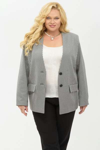 Жакет Your size 2265 черно-белый - фото 1