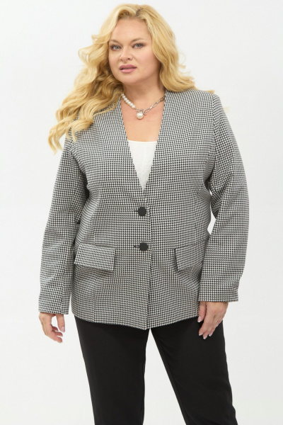 Жакет Your size 2265 черно-белый - фото 2