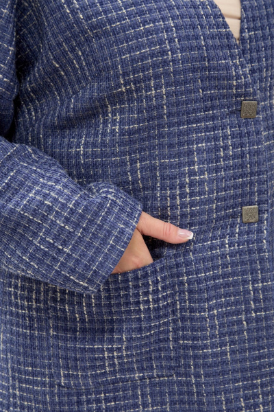 Жакет Your size 2267 синий+бежевый - фото 7